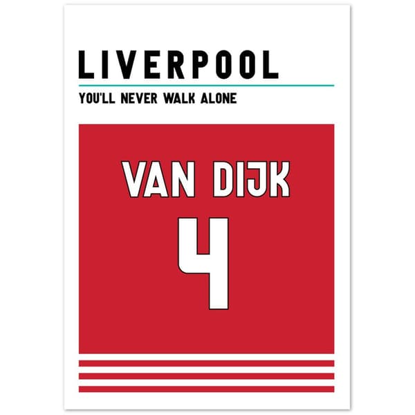 Virgil Van Dijk Liverpool Poster - A0 (84.1 X 118.9 cm)