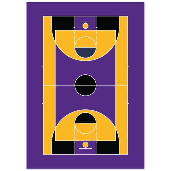 Los Angeles Basketball Poster - A0 (84.1 X 118.9 cm)