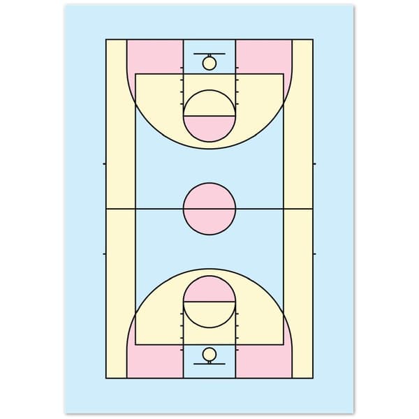Basketball Court Poster - A0 (84.1 X 118.9 cm)
