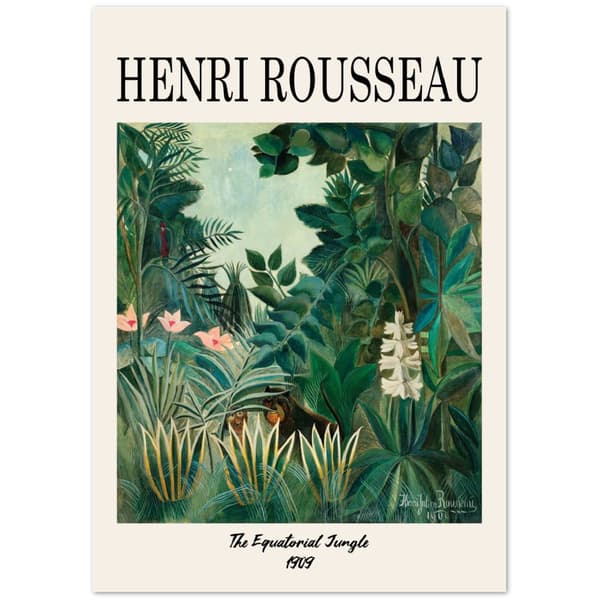 Henri Rousseau The Equatorial Jungle 1909 Poster - A0 (84.1 X 118.9 cm)