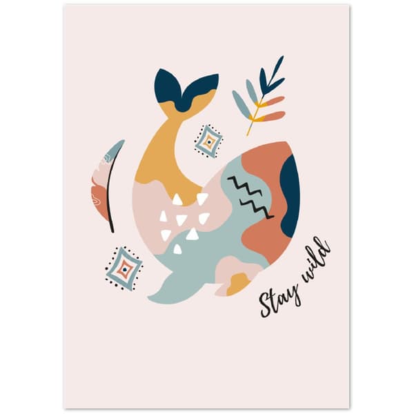 Whale Stay Wild Poster - A0 (84.1 X 118.9 cm)