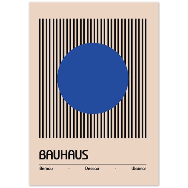 Bauhaus Blue Poster - A4 21X29.7 cm / 8X12?