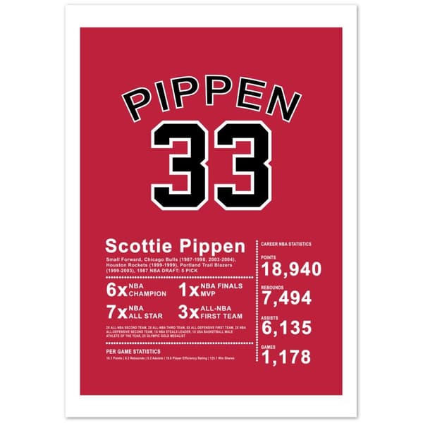 Scottie Pippen Poster - A4 21X29.7 cm / 8X12?