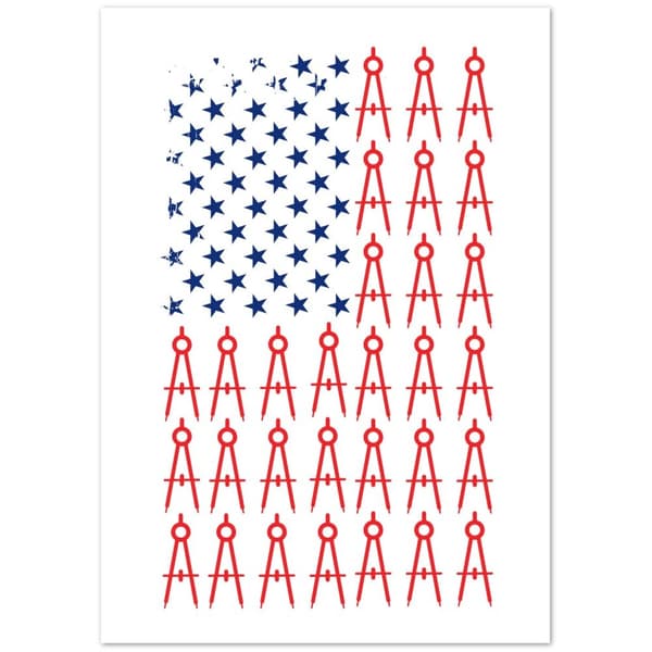 United States Flag Poster - A4 21X29.7 cm / 8X12?