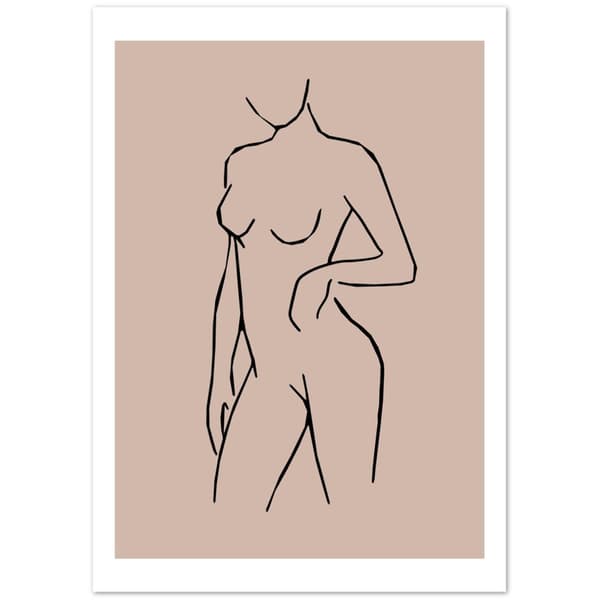 Nude Line Art Poster - A4 21X29.7 cm / 8X12?