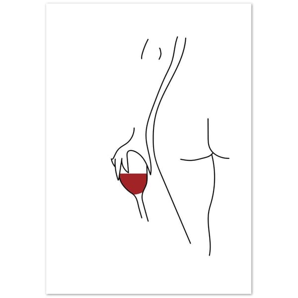 Nude Women with With Wine - A3 (29.7 X 42 cm)
