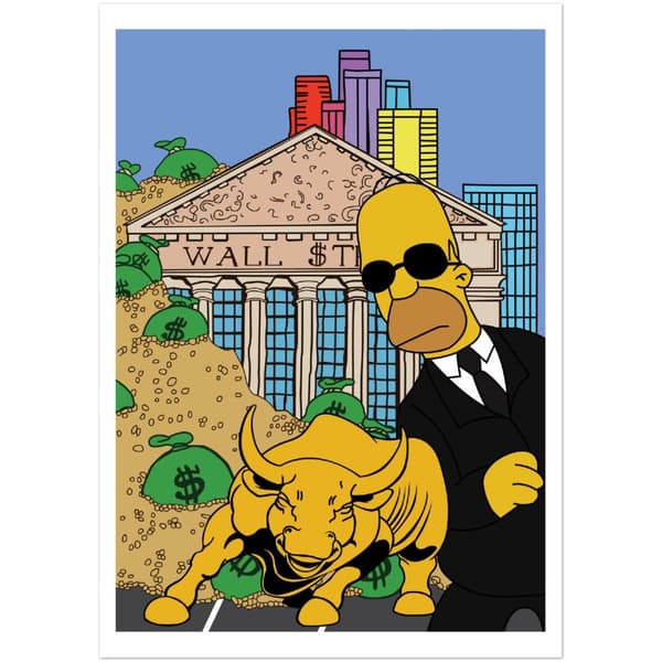Homer Wall Street Business Poster - A4 21X29.7 cm / 8X12?