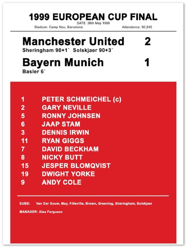 1999 European Cup Final - 30X40 cm / 12X16?