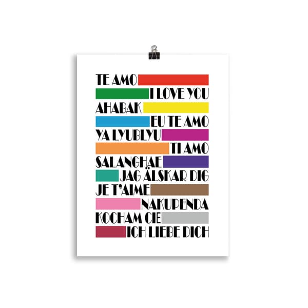 I Love you in different languages Poster - 30X40 cm