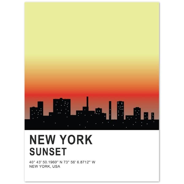 New York Sunset Poster - 30X40 cm / 12X16?