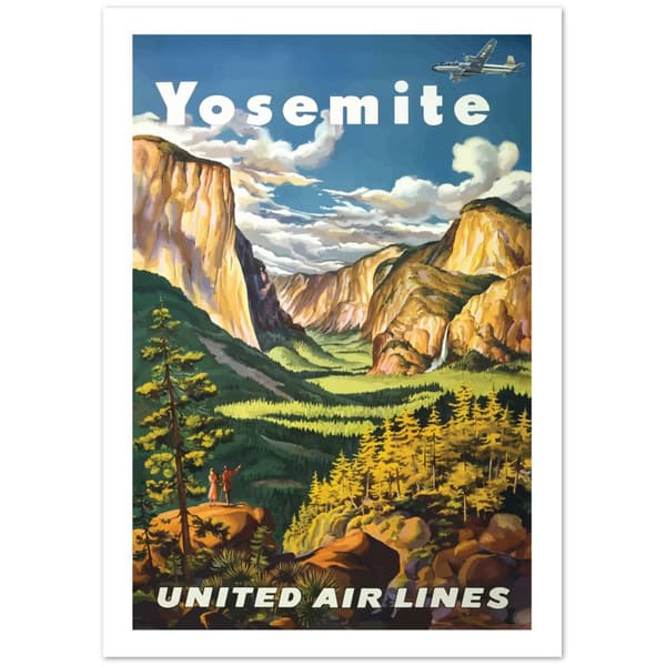 Vintage Travel Poster Yosemite - A3 (29.7 X 42 cm)