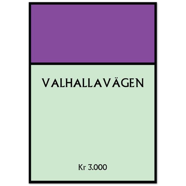 Valhallav�gen Poster - A2 (42 X 59.4 cm)
