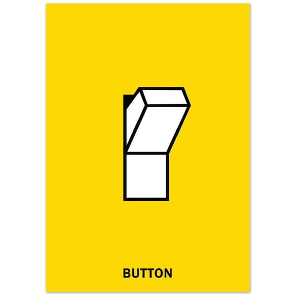 Button Yellow Poster - A2 (42 X 59.4 cm)