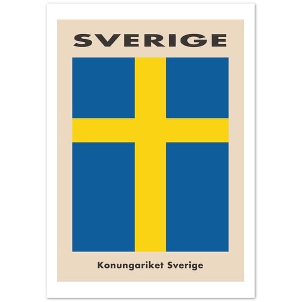 Sverige Konungariket Sverige Poster - A2 (42 X 59.4 cm)