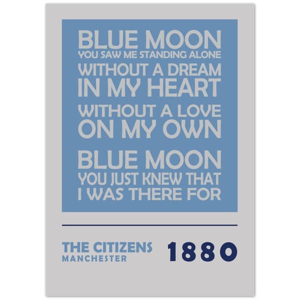 Blue Moon Manchester Football Poster - 50X70 cm / 20X28?