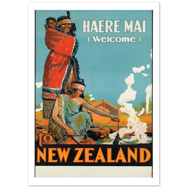 Vintage Travel Poster New Zeeland - 50X70 cm / 20X28?