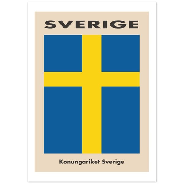 Sverige Konungariket Sverige Poster - 50X70 cm / 20X28?