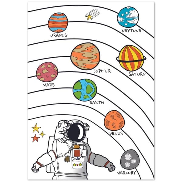 Astronaut Space Planet Poster - 50X70 cm / 20X28?