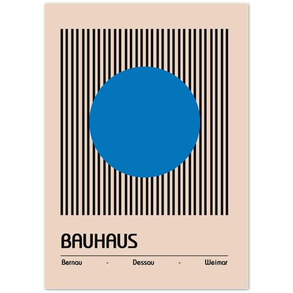 Bauhaus Light Blue Poster - 50X70 cm / 20X28?