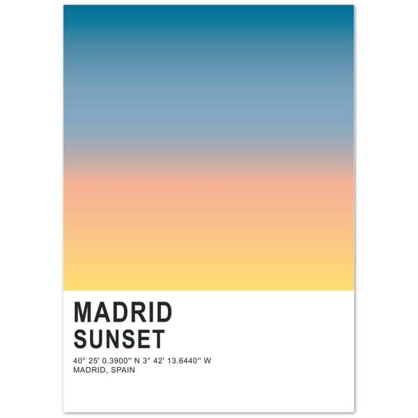 Madrid Sunset Poster - 50X70 cm / 20X28?