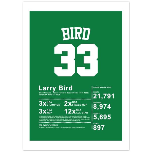 Larry Bird Poster - 50X70 cm / 20X28?