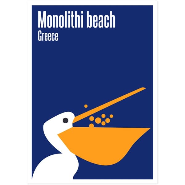Monolithi Beach Grekland Poster - 50X70 cm / 20X28?
