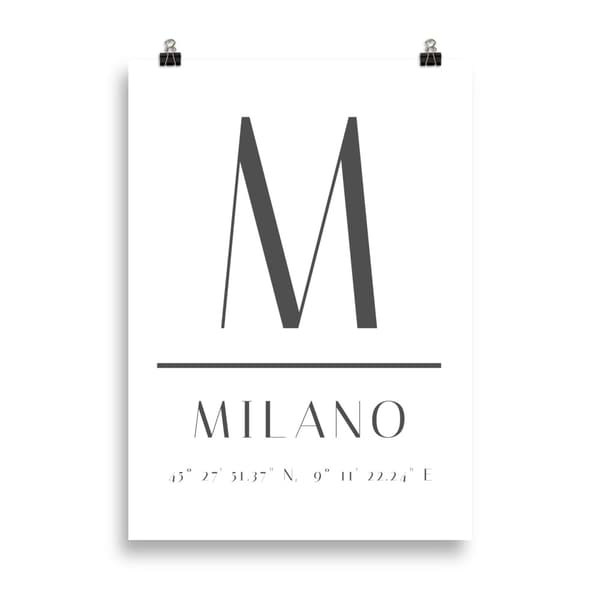 Milano Coordinates Poster - 50X70 cm