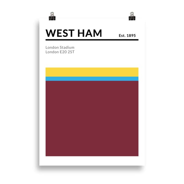 West Ham Football Poster - 50X70 cm
