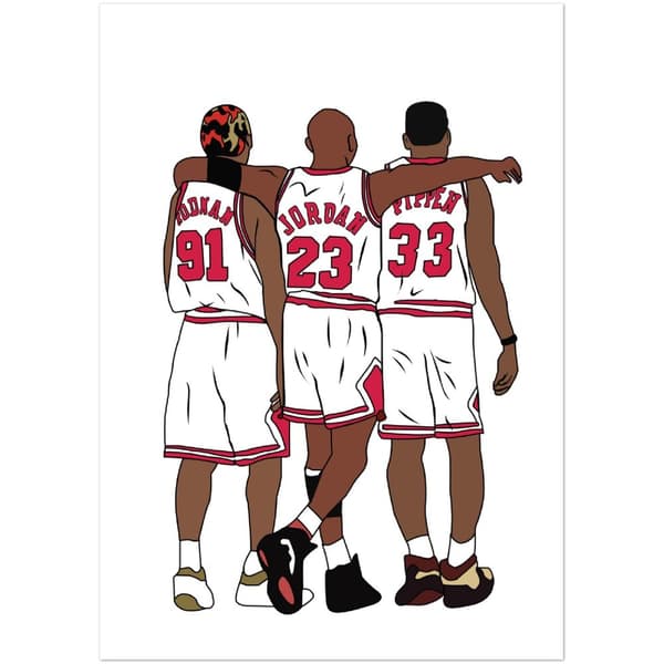 Rodman, Jordan, Pippen Poster - A1 (59.4 X 84.1 cm)