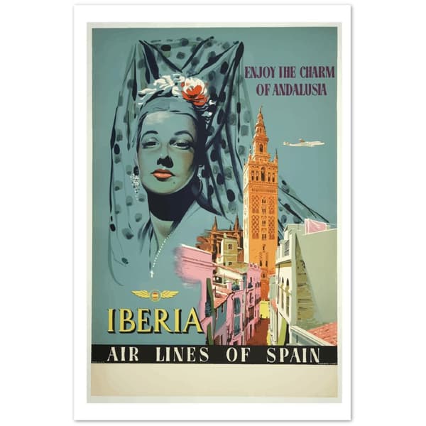 Vintage Travel Poster Iberia of Spain - 60X90 cm / 24X36?