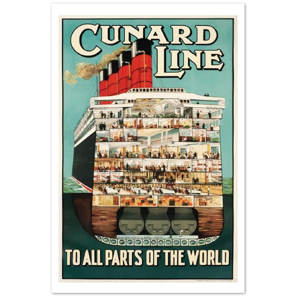 Vintage Travel Poster Cunard Line - 60X90 cm / 24X36?