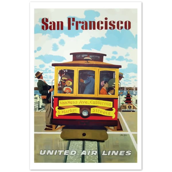 Vintage Travel Poster San Francisco United Air Lines - 60X90 cm / 24X36?