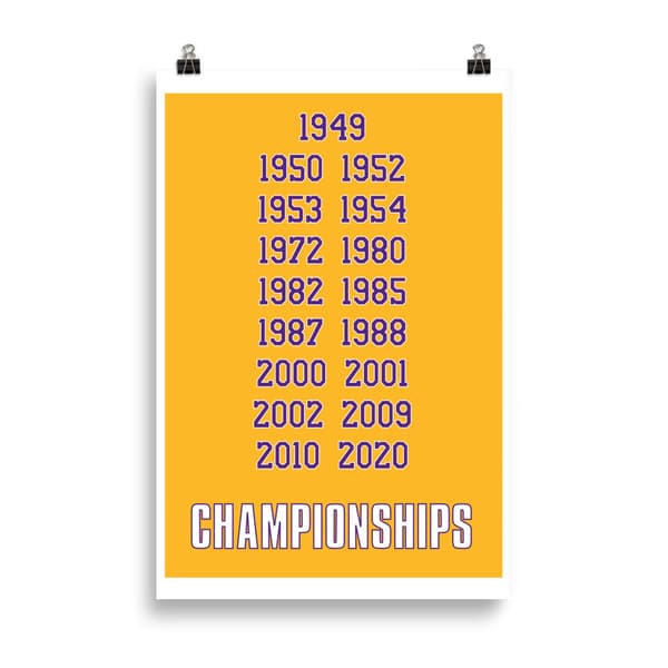 Lakers Championships Poster - 61X91 cm