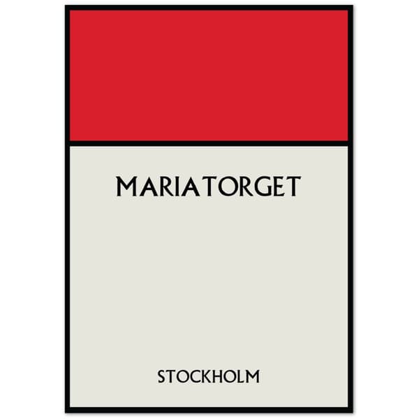 Mariatorget Stockholm Poster - A3 (29.7 X 42 cm)