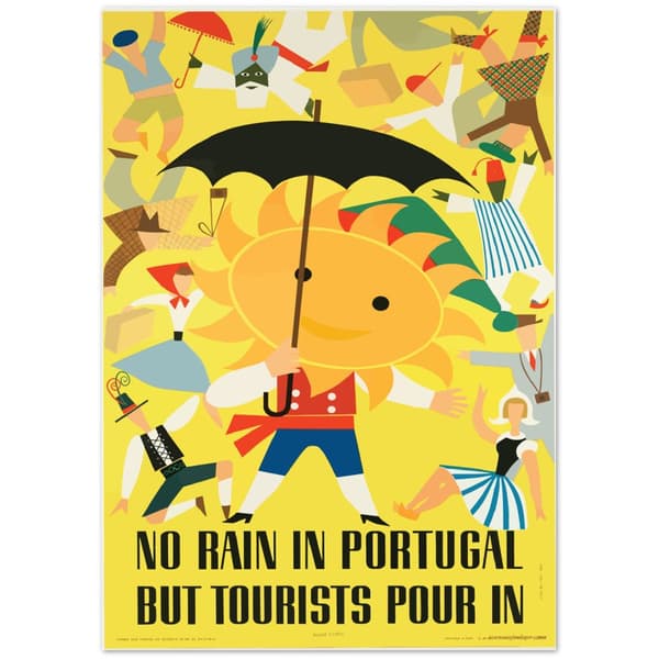 No Rain in Portugal But Tourists Pour In - A3 (29.7 X 42 cm)