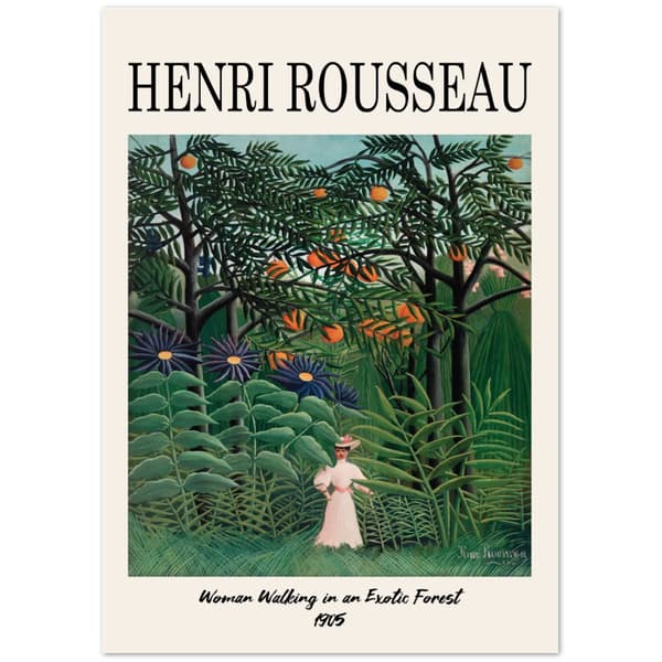 Henri Rousseau Woman Walking in an EXotic Forest Poster - A3 (29.7 X 42 cm)