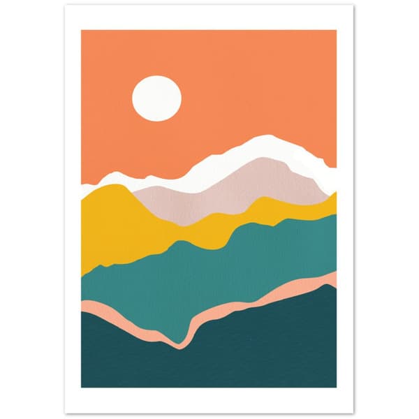 Abstract Mountain View Poster - A3 (29.7 X 42 cm)