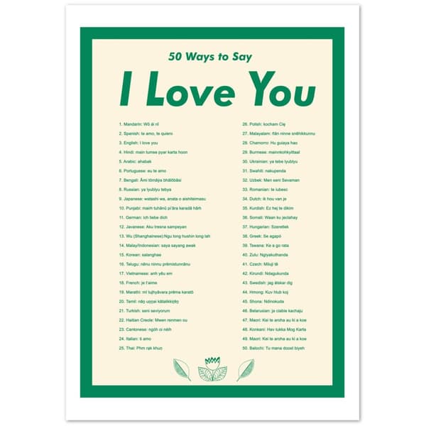 50 ways to say I Love You Poster - A3 (29.7 X 42 cm)