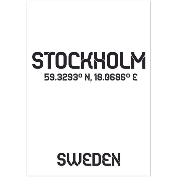 Stockholm Poster - A3 (29.7 X 42 cm)