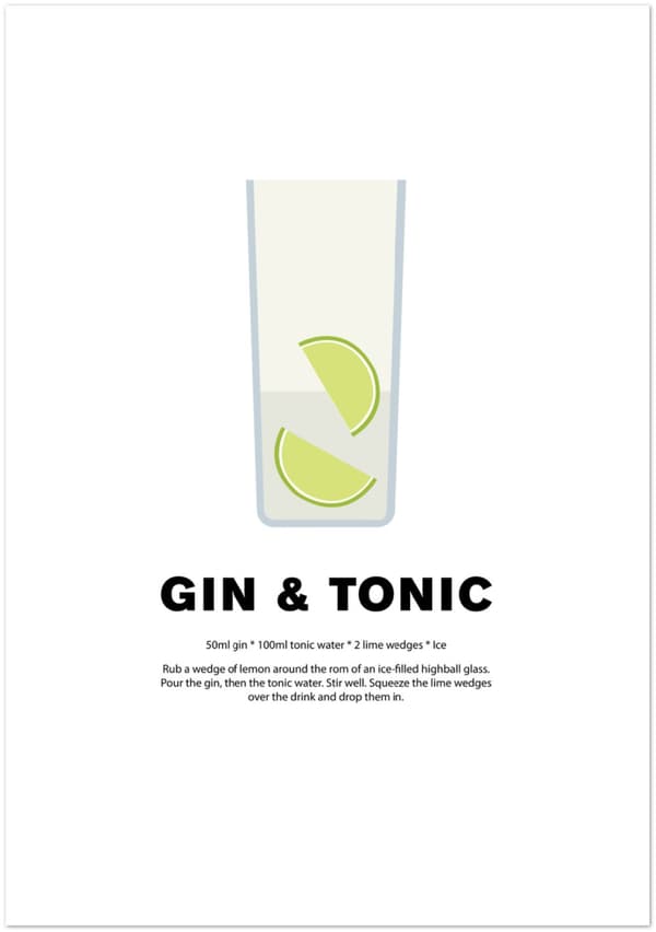 Gin & Tonic Poster - 70X100 cm / 28X40?