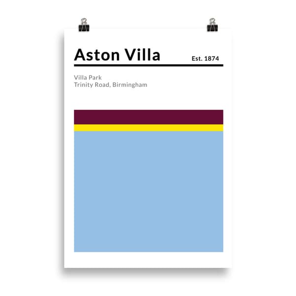 Aston Villa Football Poster - 70X100 cm
