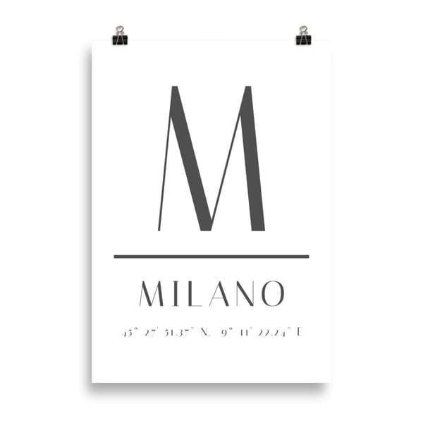 Milano Coordinates Poster - 70X100 cm