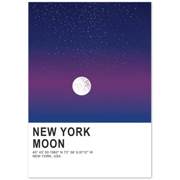 New York Moon Poster - 70X100 cm / 28X40?