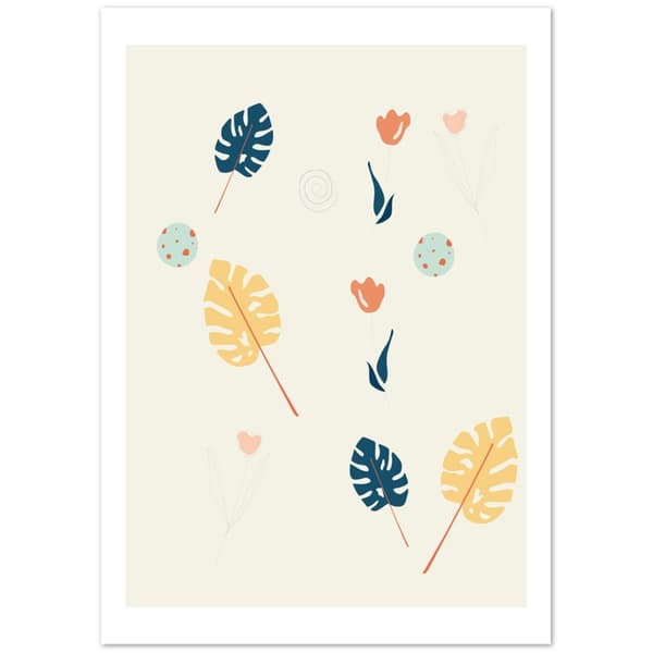 Abstrakt Flowers Poster - A0 (84.1 X 118.9 cm)