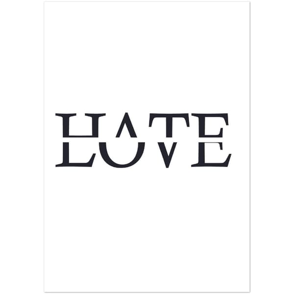 Hate Love Poster - A0 (84.1 X 118.9 cm)