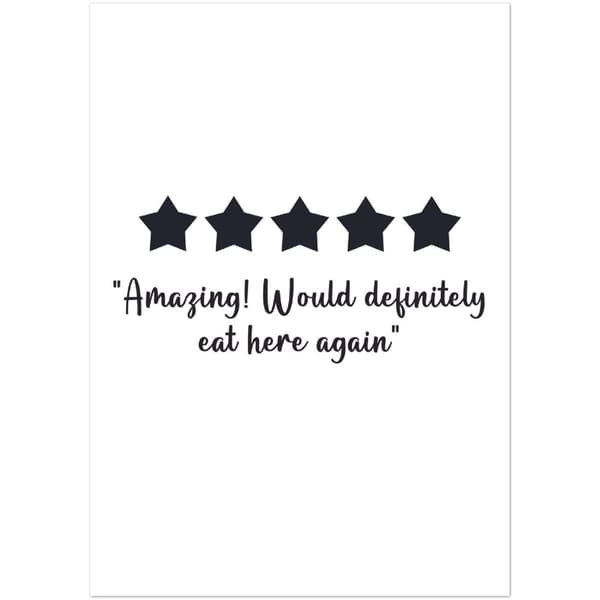 Amazing Would definitely eat here again Poster - A0 (84.1 X 118.9 cm)