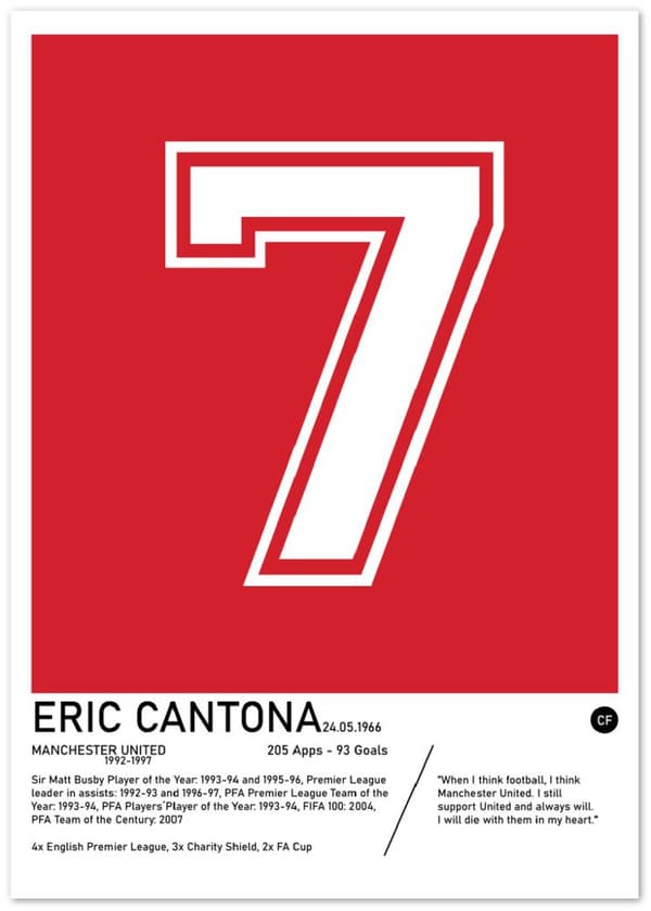 Eric Cantona Poster - A0 (84.1 X 118.9 cm)