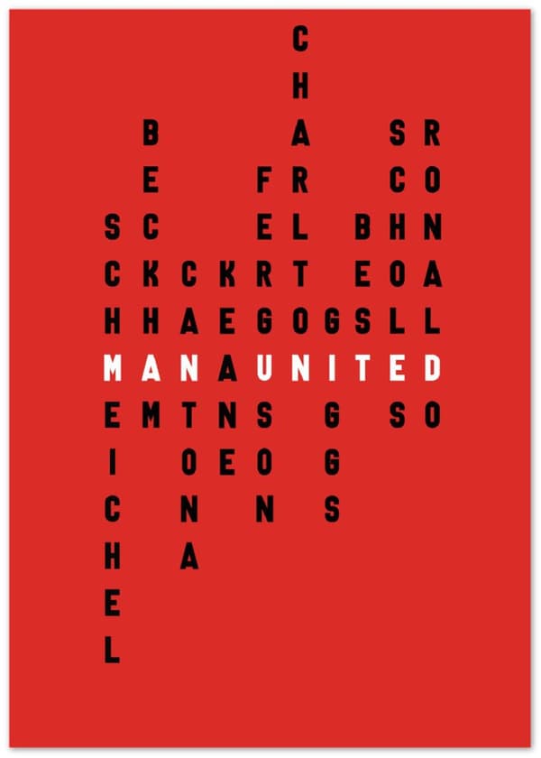 Manchester Football Players Poster - A0 (84.1 X 118.9 cm)