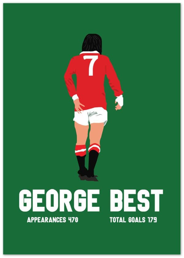 George Best Stats Poster - A0 (84.1 X 118.9 cm)