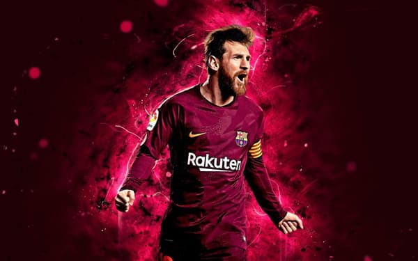 Messi Affisch för Väggen Röd A4